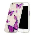 Shell Texture Pattern Full-coverage TPU Shockproof Protective Case For iPhone 6 Plus & 6s Plus(Purple Butterflies)