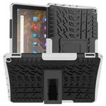 For Amazon Fire HD 10 2021 Tire Texture Shockproof TPU+PC Protective Case with Holder(White)