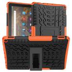 For Amazon Fire HD 10 2021 Tire Texture Shockproof TPU+PC Protective Case with Holder(Orange)