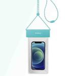 MOMAX SR25 IPX8 Outdoor Transparent PC+TPU Waterproof Bag with Lanyard For Mobile Phones Below 7 inche(Blue)