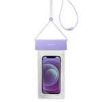 MOMAX SR25 IPX8 Outdoor Transparent PC+TPU Waterproof Bag with Lanyard For Mobile Phones Below 7 inche(Purple)