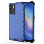 For OPPO Reno6 5G Shockproof Honeycomb PC + TPU Protective Case(Blue)