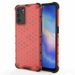 For OPPO Reno6 5G Shockproof Honeycomb PC + TPU Protective Case(Red)
