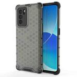 For OPPO Reno6 Pro 5G Shockproof Honeycomb PC + TPU Protective Case(Black)