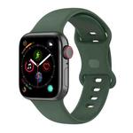 Small Size Silicone Watch Band For Apple Watch Ultra 49mm& Ultra 2 49mm / Series 9&8&7 45mm / SE 3&SE 2&6&SE&5&4 44mm / 3&2&1 42mm(Dark Green)