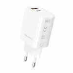 ROCK T51 30W Type-C / USB-C + USB PD Dual Ports Fast Charging Travel Charger Power Adapter, EU Plug(White)