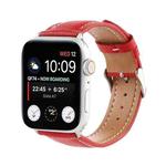 Small Waist Cross Texture Leather Watch Band For Apple Watch Ultra 49mm / Series 8&7 45mm / SE 2&6&SE&5&4 44mm / 3&2&1 42mm(Red)