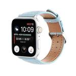 Small Waist Cross Texture Leather Watch Band For Apple Watch Ultra 49mm / Series 8&7 45mm / SE 2&6&SE&5&4 44mm / 3&2&1 42mm(Sky Blue)