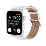 Small Waist Cross Texture Leather Watch Band For Apple Watch Series 8&7 41mm / SE 2&6&SE&5&4 40mm / 3&2&1 38mm(White)