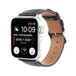Small Waist Cross Texture Leather Watch Band For Apple Watch Series 9&8&7 41mm / SE 3&SE 2&6&SE&5&4 40mm / 3&2&1 38mm(Black)