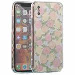TPU Embossed + Double-sided Painting Protective Case For iPhone X / XS(Pink Rose)