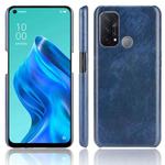 For OPPO Reno5 A Shockproof Litchi Texture PC + PU + Flannel Case(Blue)