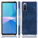 For Sony Xperia 1 III Shockproof Litchi Texture PC + PU Case(Blue)