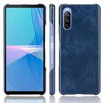 For Sony Xperia 10 III Shockproof Litchi Texture PC + PU Case(Blue)