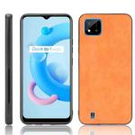 For OPPO Realme C11 2021 / Realme C20 Shockproof Sewing Cow Pattern Skin PC + PU + TPU Case(Orange)