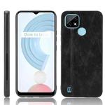 For OPPO Realme C21 Shockproof Sewing Cow Pattern Skin PC + PU + TPU Case(Black)