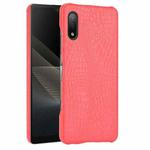 For Sony Xperia Ace II Shockproof Crocodile Texture PC + PU Case(Red)