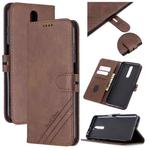 For Xiaomi Redmi K30 Stitching Style 2-Color Cow Texture Horizontal Flip PU Leather Case with Holder & Card Slot & Lanyard(Brown)