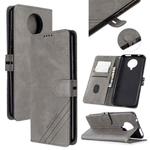 For Xiaomi Redmi K30 Pro Stitching Style 2-Color Cow Texture Horizontal Flip PU Leather Case with Holder & Card Slot & Lanyard(Gray)
