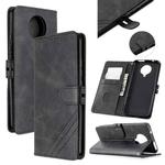 For Xiaomi Redmi K30 Pro Stitching Style 2-Color Cow Texture Horizontal Flip PU Leather Case with Holder & Card Slot & Lanyard(Black)