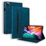 For iPad Pro 12.9 inch 2022 / 2021 / 2020 Business Shockproof Horizontal Flip Leather Tablet Case with Holder & Card Slots & Photo Frame & Pen Slot & Sleep / Wake-up Function(Blue)