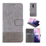 For OnePlus 7 Pro MUXMA MX102 Horizontal Flip Canvas Leather Case with Stand & Card Slot & Wallet Function(Grey)