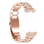 For OPPO Watch 41mm Three-beads Steel Watch Band(Rose Gold)
