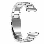 For OPPO Watch 46mm Three-beads Steel Watch Band(Silver)