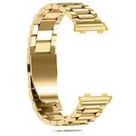 For OPPO Watch 46mm Three-beads Steel Watch Band(Gold)