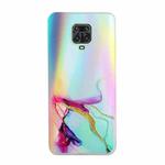 For Xiaomi Redmi Note 9S/Note 9 Pro/Note 9 Pro Max Laser Marble Pattern Clear TPU Shockproof Protective Case(Green)