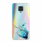 For Xiaomi Redmi Note 9S/Note 9 Pro/Note 9 Pro Max Laser Marble Pattern Clear TPU Shockproof Protective Case(Blue)