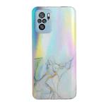 For Xiaomi Redmi Note 10 4G Laser Marble Pattern Clear TPU Shockproof Protective Case(Grey)