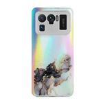 For Xiaomi Mi 11 Ultra Laser Marble Pattern Clear TPU Shockproof Protective Case(Black)