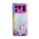 For Xiaomi Mi 11 Ultra Laser Marble Pattern Clear TPU Shockproof Protective Case(Pink)