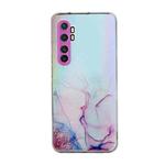 For Xiaomi Mi Note 10 Lite Laser Marble Pattern Clear TPU Shockproof Protective Case(Pink)