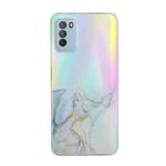 For Xiaomi Poco M3 Laser Marble Pattern Clear TPU Shockproof Protective Case(Grey)