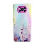 For Xiaomi Poco X3 / X3 Pro / X3 NFC Laser Marble Pattern Clear TPU Shockproof Protective Case(Pink)
