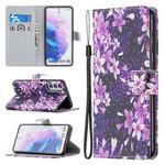 For Samsung Galaxy S21 5G Colored Drawing Pattern Horizontal Flip PU Leather Case with Holder & Card Slots & Wallet & Lanyard(Lily)