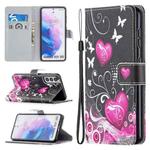 For Samsung Galaxy S21 5G Colored Drawing Pattern Horizontal Flip PU Leather Case with Holder & Card Slots & Wallet & Lanyard(Be Careful)