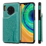 For Huawei Mate 30 Cat Tree Embossing Pattern Shockproof Protective Case with Card Slots & Photo Frame(Green)