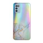 For Samsung Galaxy A02s Laser Marble Pattern Clear TPU Shockproof Protective Case(Grey)