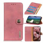 For Xiaomi Redmi Note 8 2021 KHAZNEH Cowhide Texture Horizontal Flip Leather Case with Holder & Card Slots & Wallet(Pink)