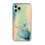 For iPhone 11 Pro Laser Marble Pattern Clear TPU Shockproof Protective Case (Blue)
