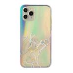 For iPhone 11 Pro Laser Marble Pattern Clear TPU Shockproof Protective Case (Gray)