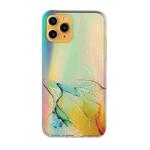 For iPhone 11 Pro Max Laser Marble Pattern Clear TPU Shockproof Protective Case (Yellow)