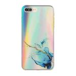 Laser Marble Pattern Clear TPU Shockproof Protective Case For iPhone 8 Plus / 7 Plus(Blue)