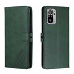 For Xiaomi Redmi Note 10 Stitching Style 2-Color Cow Texture Horizontal Flip PU Leather Case with Holder & Card Slot & Lanyard(Green)