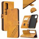 For Xiaomi Mi 10 Ultra Stitching Style 2-Color Cow Texture Horizontal Flip PU Leather Case with Holder & Card Slot & Lanyard(Yellow)
