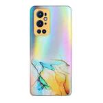 For OnePlus 9 Pro Laser Marble Pattern Clear TPU Shockproof Protective Case(Yellow)