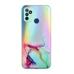 For OnePlus Nord N100 Laser Marble Pattern Clear TPU Shockproof Protective Case(Green)